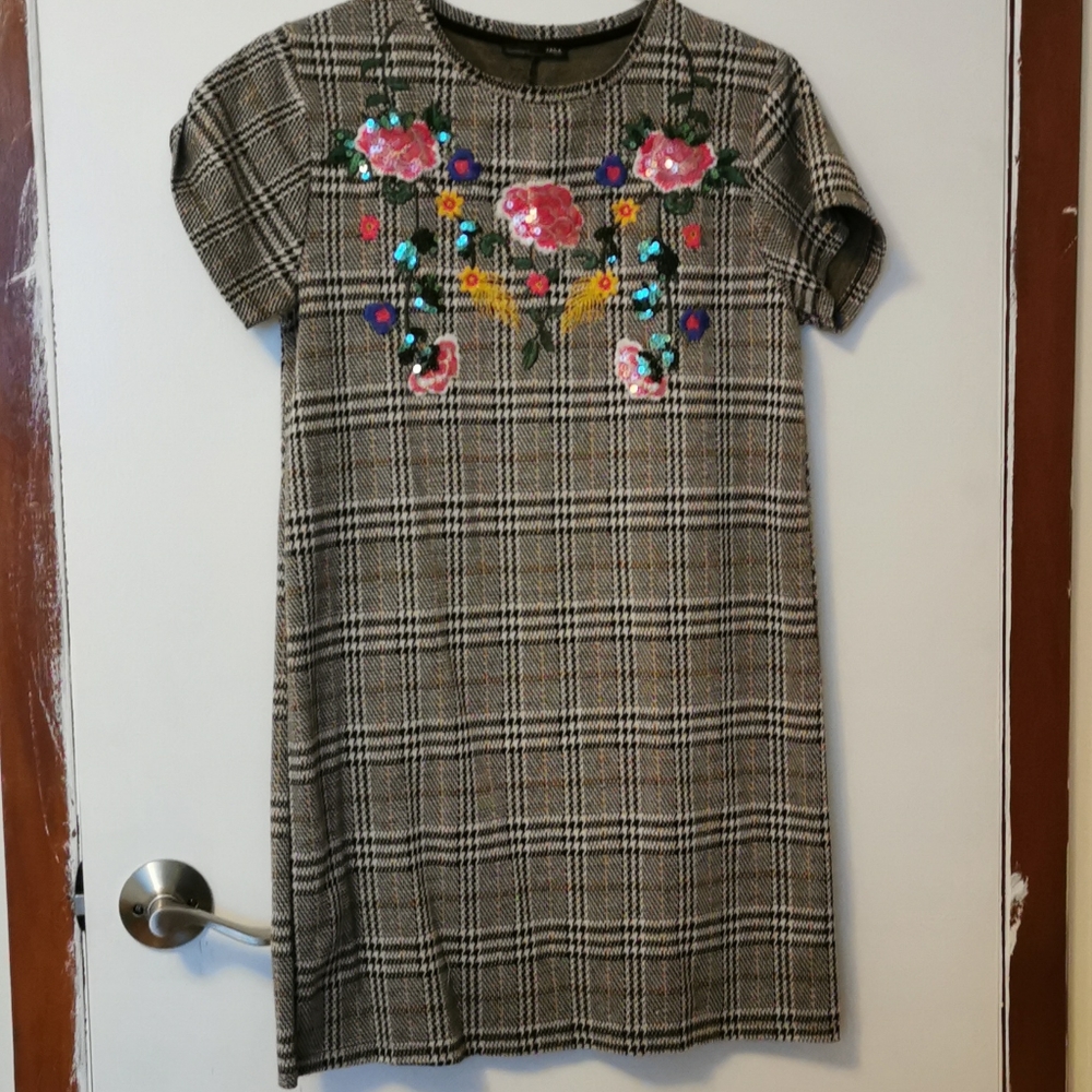 Zara mini hounds tooth dress